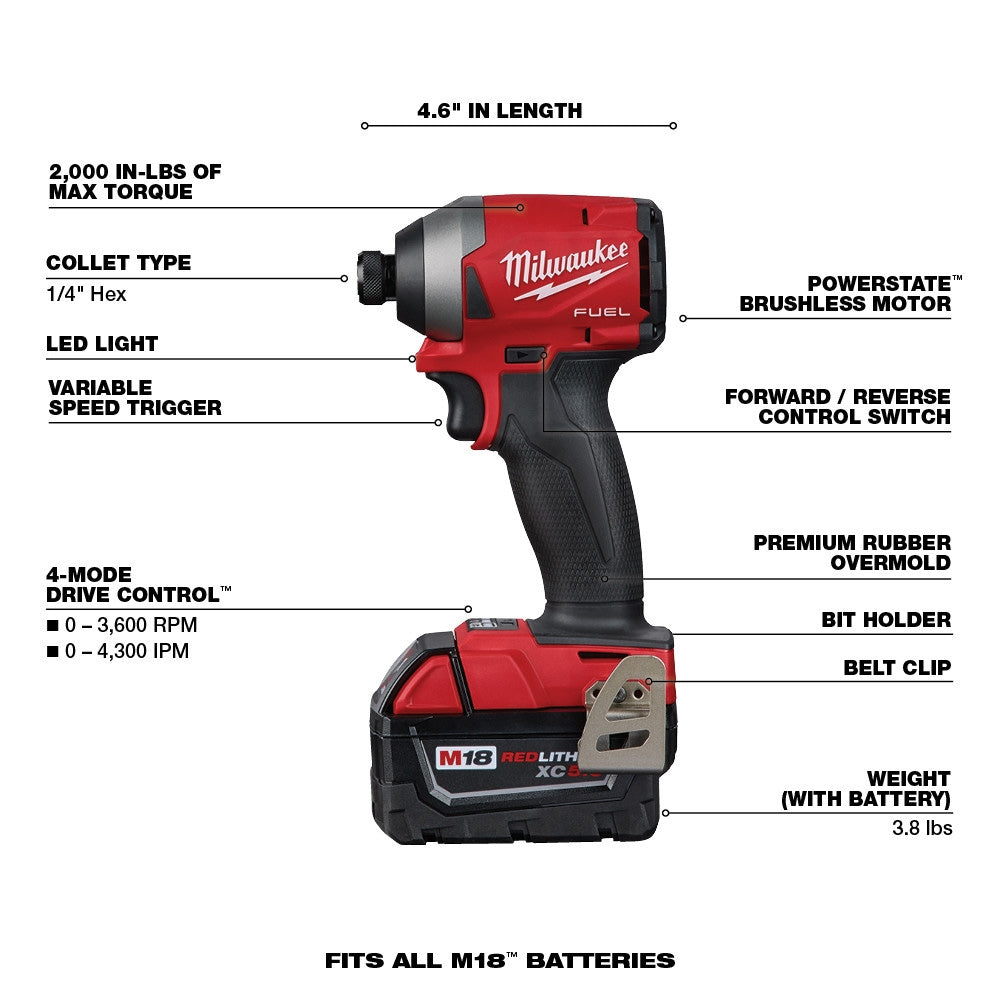 18V M18 FUEL Lithium-Ion Brushless Cordless 7-Tool Combo Kit 5.0 Ah